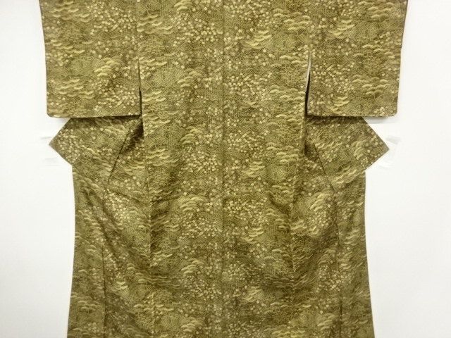 雲取りに松竹梅模様小紋着物